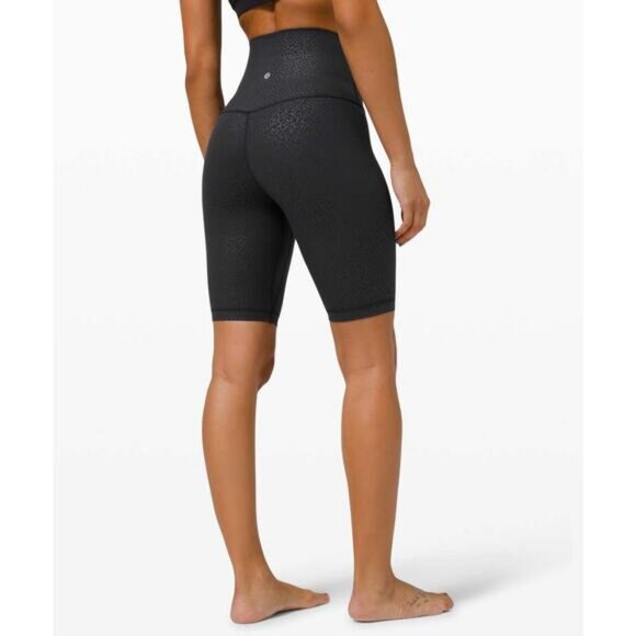 Lululemon Align Super High Rise Short 10" In Formulate Emboss Black Size 2 - Picture 4 of 8